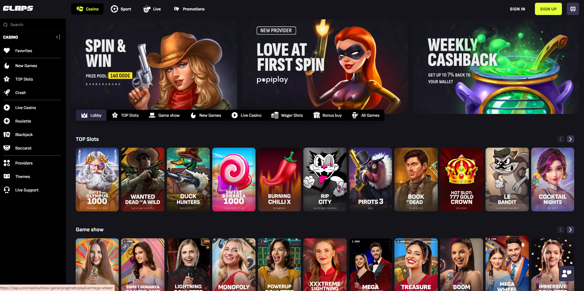 claps casino